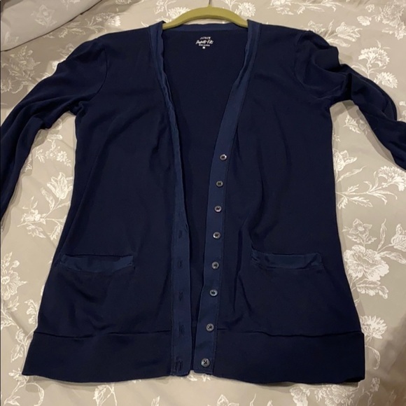 J Crew Navy Perfect Fit Long Cardi EUC - Picture 10 of 13